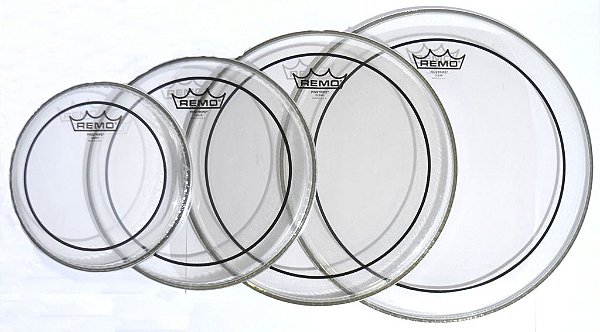 Kit De Peles Bateria Remo Pinstripe Hidráulica 8, 10, 12, 14