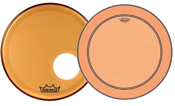 Kit de Peles Remo Powerstroke 3 Colortone Batedeira + Resposta Laranja p/ Bumbo 20"