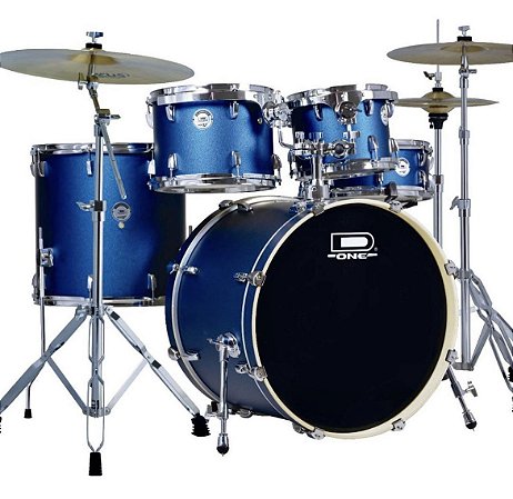 Bateria D One Rocket Blue Satin 22" 10" 12" 16" c/ Caixa 14x5,5"