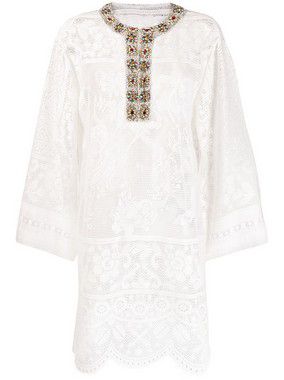 Dolce & Gabbana Embroidered Jewel Embellished Lace Kaftan Dress