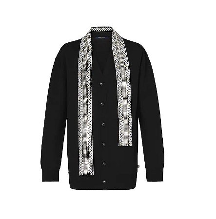 Louis Vuitton - Cardigan de malha com lenço bordado