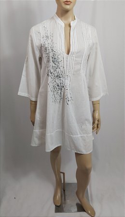 S 3 SS  - Vestido Branco nervuras