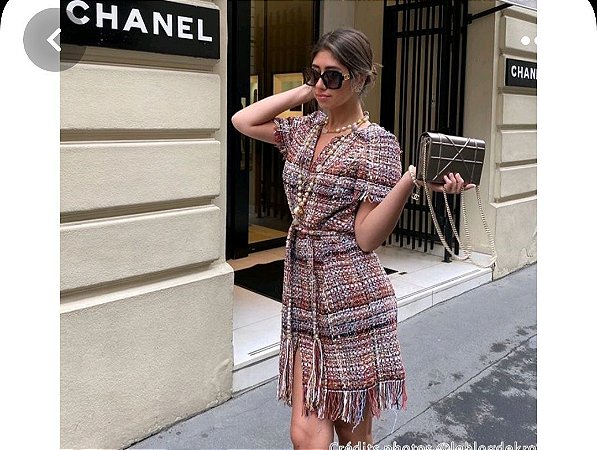 Chanel - Vestido tweed terrracota