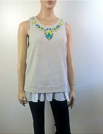 Boundary - Blusa pedraria e voil