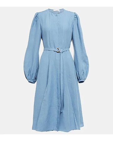 Chloé - Vestido chemise azul (Conscious) nova coleção