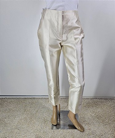 Christian Dior - Calça justa em chantung de seda