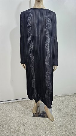 Chanel - Vestido longo plissado fenda