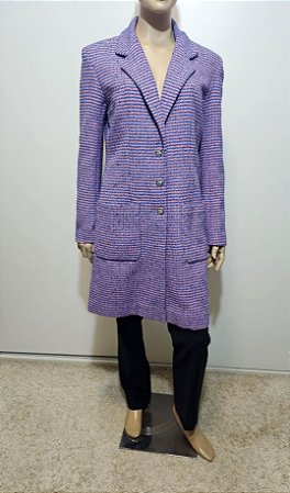 Chanel - Casaco longo listrado