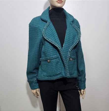 Chanel - Jaqueta em tweed verde