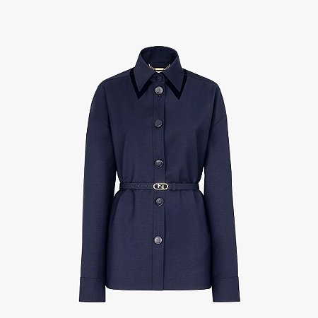 Fendi - Jaqueta em Mohair marinho