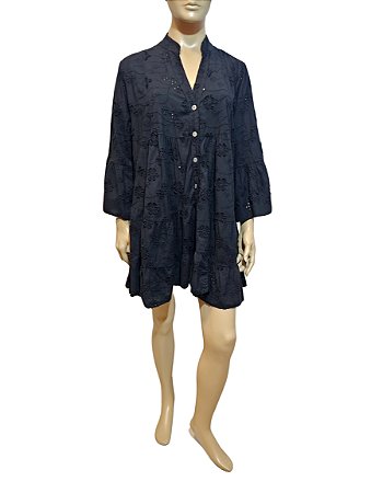 Vestido preto em Laise, Made in Italy