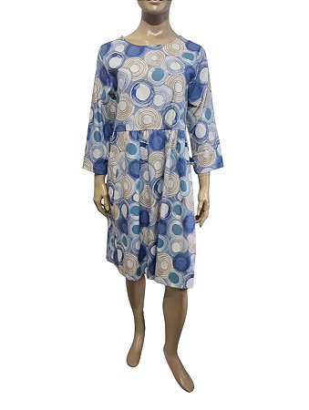 Italian Style - Vestido estampa esferas azul