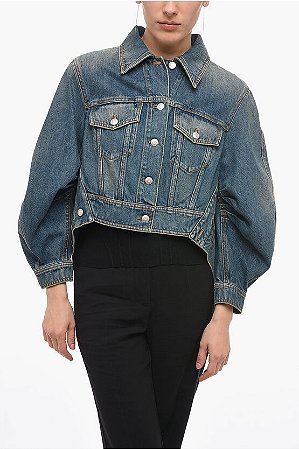 Alexander Mcqueen - Jaqueta jeans assimetrica