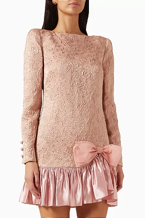 Valentino - Mini Vestido jackard rose