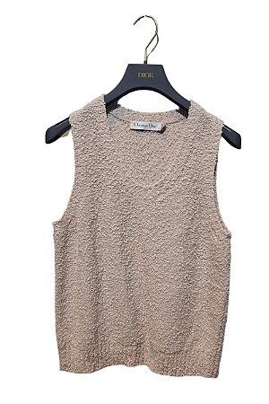 Christian Dior - Blusa Regata Bouclê Beige