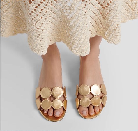 Manolo Blahnik - Sandalia Flat dourada