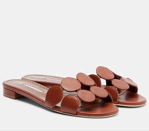 Manolo Blahnik - Sandalia Flat marrom