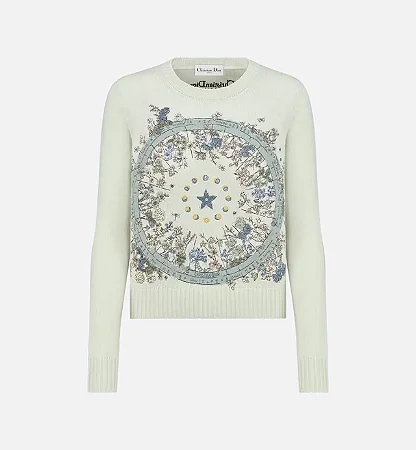 Christian Dior - Sueter bordado cinza