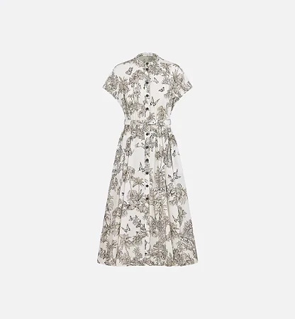 Christian Dior - Vestido Dioriviera em Popeline Toile de Jouy Palms Motif