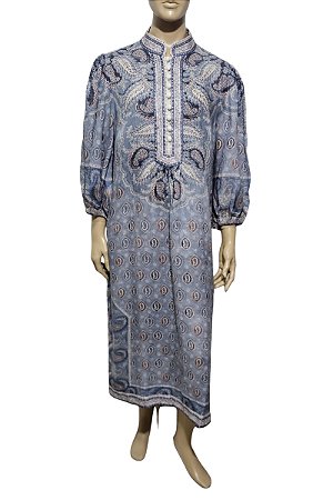 Zimmermann - Caftan em linho estampa Paisley