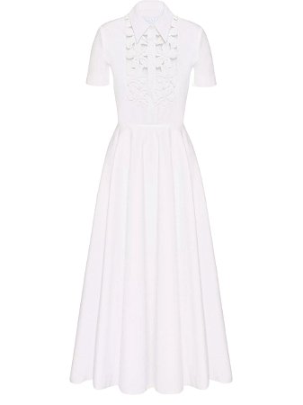 Valentino Garavani * Altorilievo Vestido midi Compact com bordado