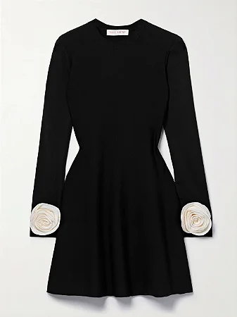Valentino Garavani Vestido Sueter Preto