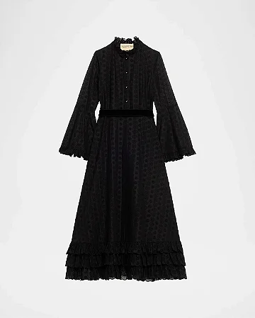 Valentino Garavani Vestido Laise preto