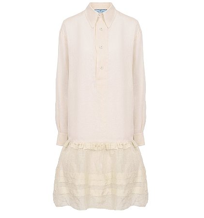 Prada - Vestido chemise em linho