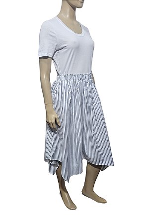 Vestido Donna Karan Popeline e Malha Midi