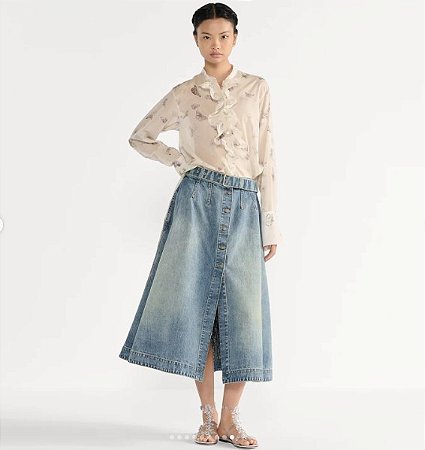 Christian Dior - Camisa longa motivo borboletas