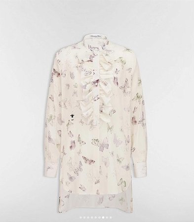 Christian Dior - Camisa longa motivo borboletas