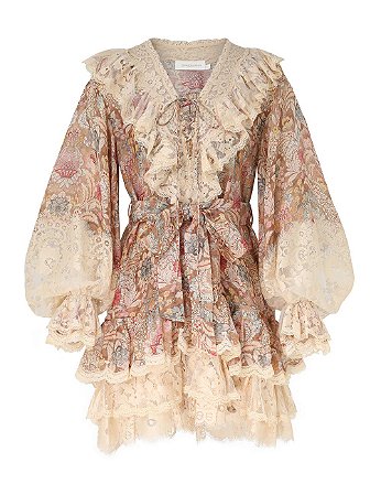 Zimmermann - Vestido Rebellion em linho e seda