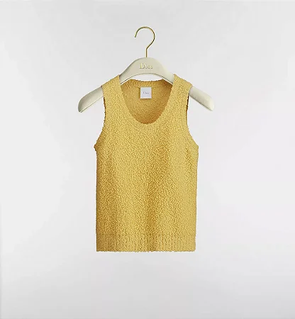 Christian Dior - Blusa Regata em bouclé amarela