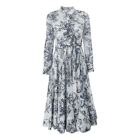 Christian Dior - Vestido em Cambraia de algodão