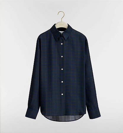 Blusa Twill de seda Check'n'Dior azul-escuro