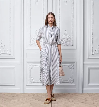 Christian Dior - Vestido Jacquard de seda com listras / 2026