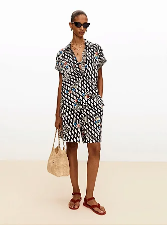 Chanel - Bermuda em seda estampada / 2026