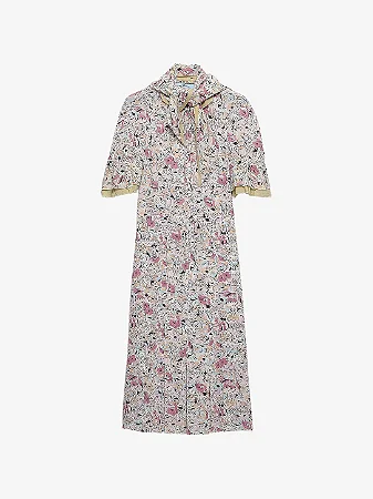 Prada - Vestido de georgette com estampa floral / 2026
