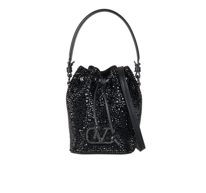 Valentino Garavani - Bolsa preta bordada em cristais