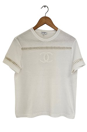 Chanel - Camiseta branca Chanel Double C