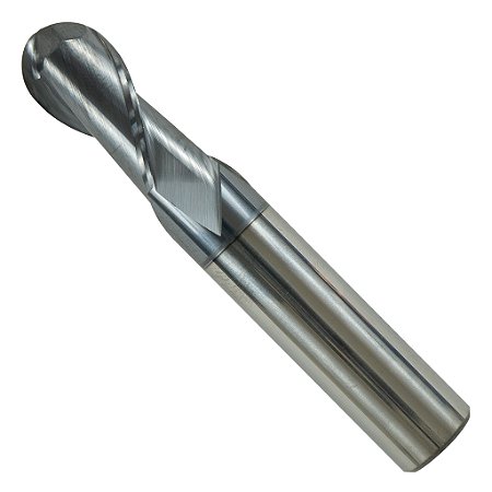 Fresa Metal Duro Topo Esférico 12mm 2 Cortes 50hrc