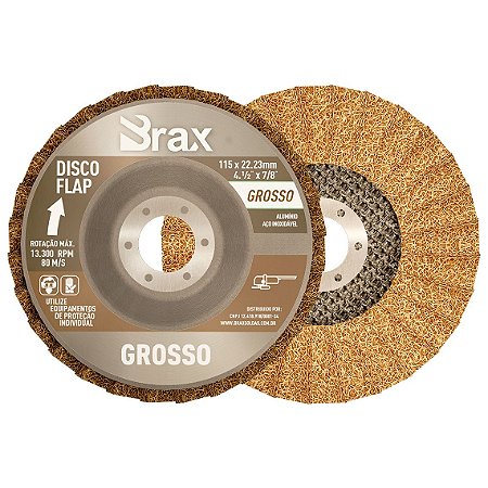 DISCO FLAP PARA ACABAMENTO GROSSO 4.1/2 - BRAX SOLDAS
