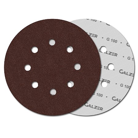 Disco Lixa Velcro 8 Furos 125mm Com Velcro Grão 100