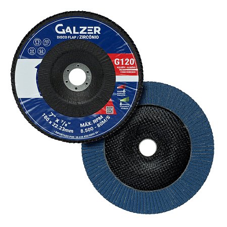 Disco Cônico Zircônio Flap 115mm 4.1/2 x 7/8 Grão 120