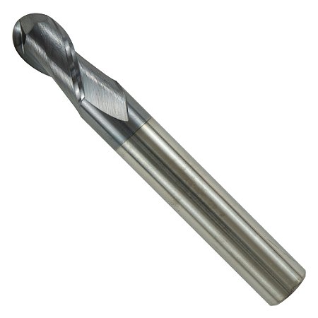 Fresa Topo Esférico Metal Duro 10mm 2 Cortes 50hrc