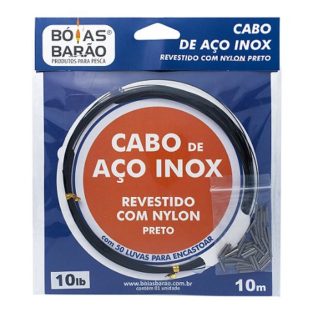 CABO DE AÇO 10 LBS 10M BLACK