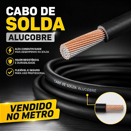 Cabo de Solda 70mm Alucobre Preto