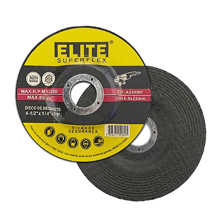 DISCO DE DESBASTE 4.1/2" PROFISSIONAL 115 X 6.0 X 22 MM
