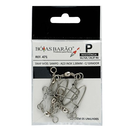 SNAP MODELO SAMPO-AO-INOX 1,00MM-PEQUENO C/GIRADOR C/5 UNID