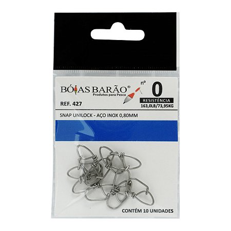SNAP UNILOCK - AO INOX 0,80MM -N 0 C/10 UNIDADES